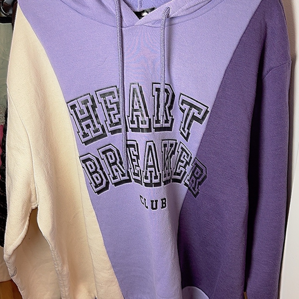 Heart Breaker Club Women's Hoodie - Purple and Cream
